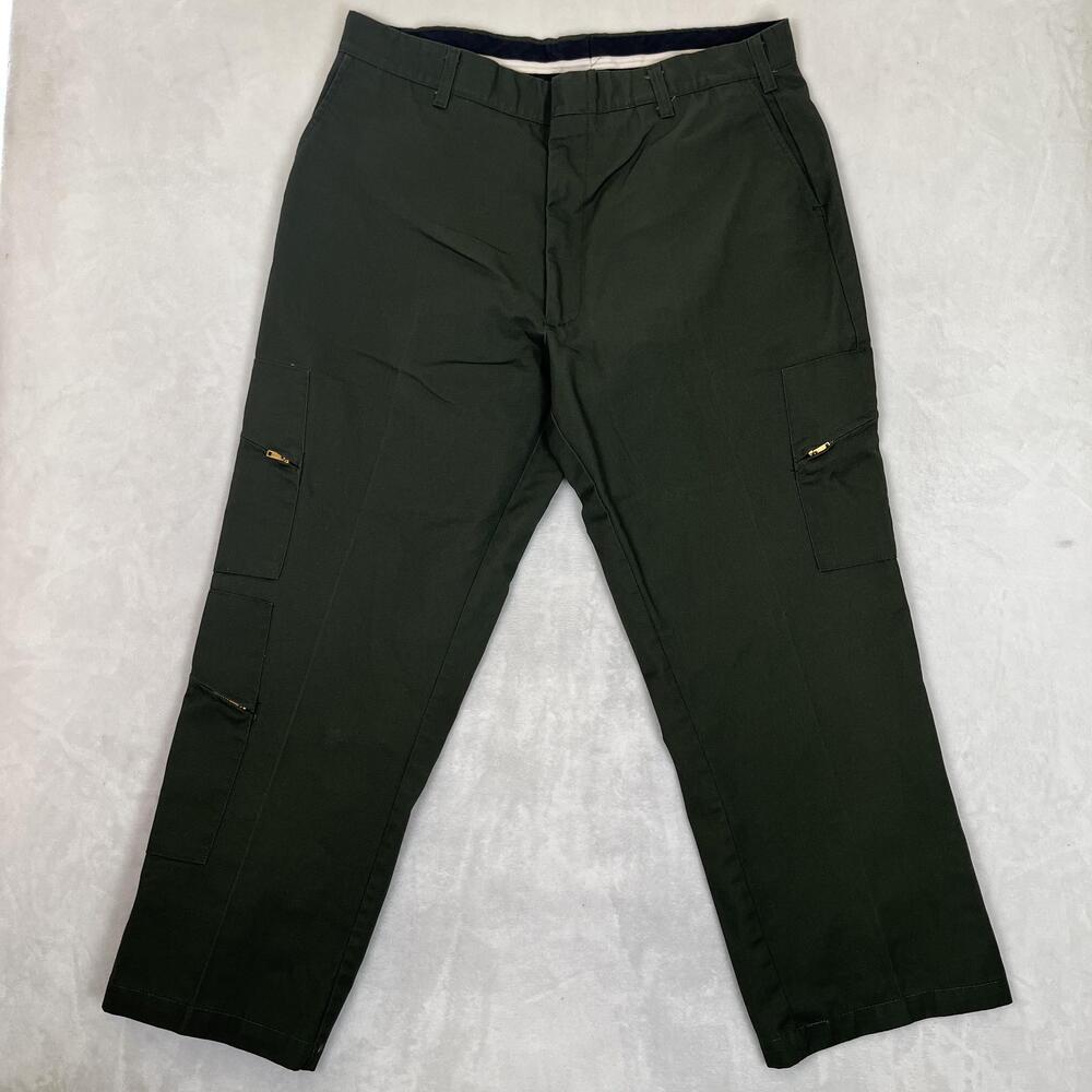 Vintage Topps Cargo Pants Mens 38x30 Green Permanent Press Workwear Made USA